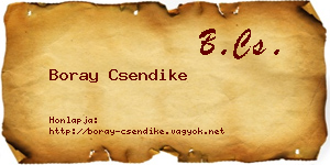 Boray Csendike névjegykártya